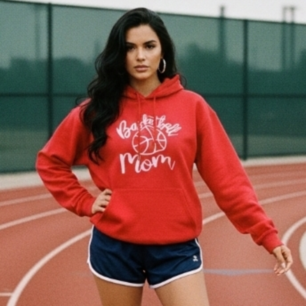 2XL Red Basketball Mom Hoodie